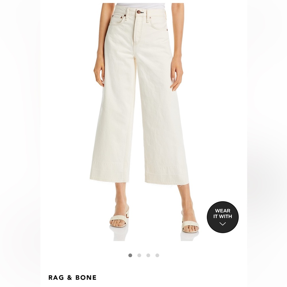 Rag and bone Maya High Waist Ankle Wide Leg Jeans Size 27